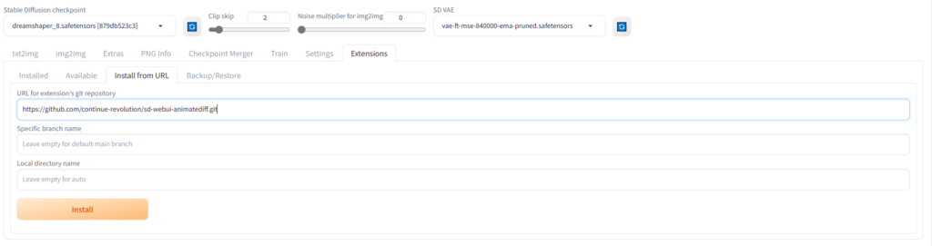 Installing Extension by Url